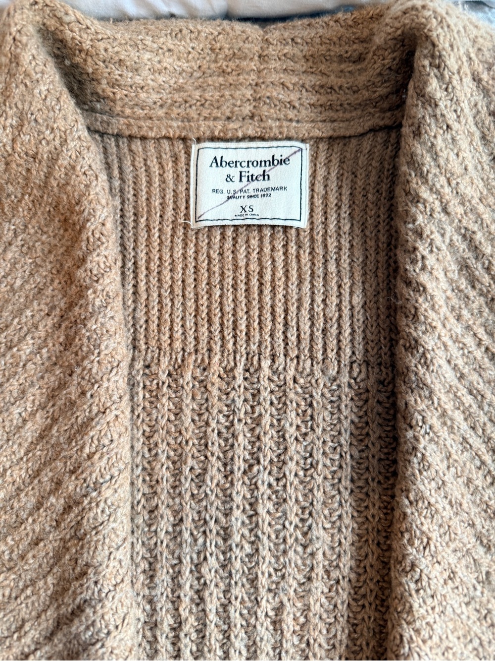 Abercrombie & Fitch Women's Open-Front Knit Cardigan - Tan